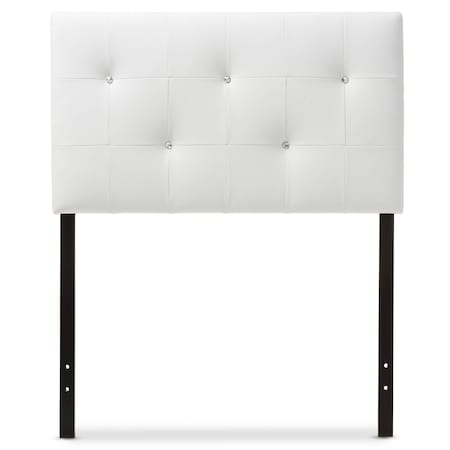 Baxton Studio Kirchem Modern White Faux Leather Upholstered Twin Size Headboard 125-6963